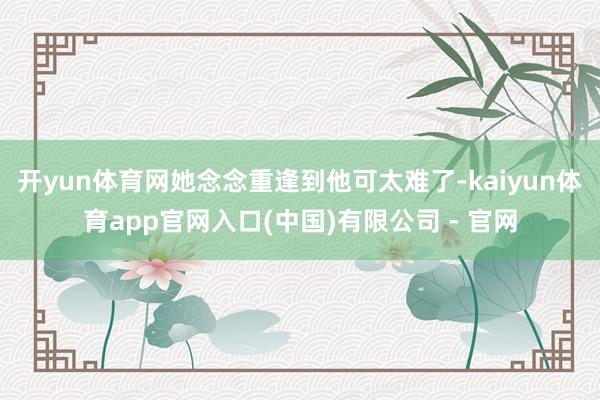 开yun体育网她念念重逢到他可太难了-kaiyun体育app官网入口(中国)有限公司 - 官网