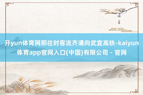 开yun体育网那往时客流齐涌向武宜高铁-kaiyun体育app官网入口(中国)有限公司 - 官网