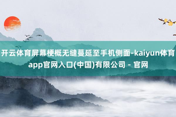 开云体育屏幕梗概无缝蔓延至手机侧面-kaiyun体育app官网入口(中国)有限公司 - 官网