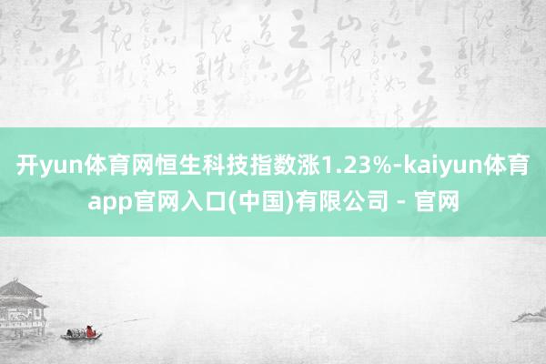 开yun体育网恒生科技指数涨1.23%-kaiyun体育app官网入口(中国)有限公司 - 官网