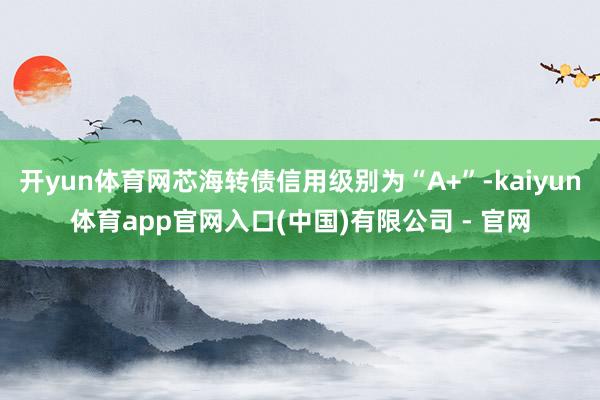 开yun体育网芯海转债信用级别为“A+”-kaiyun体育app官网入口(中国)有限公司 - 官网