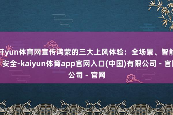 开yun体育网宣传鸿蒙的三大上风体验:全场景、智能、安全-kaiyun体育app官网入口(中国)有限公司 - 官网