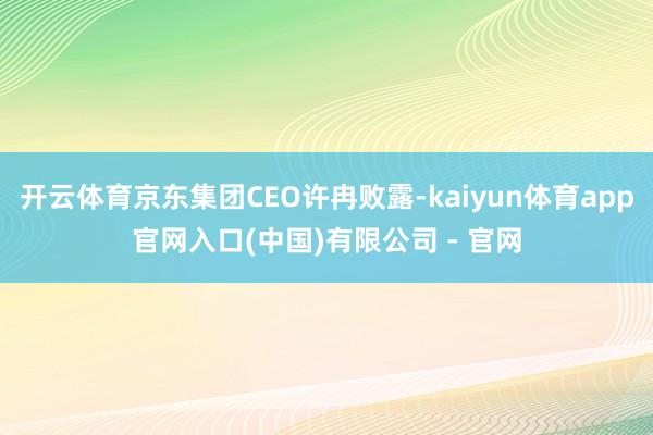 开云体育京东集团CEO许冉败露-kaiyun体育app官网入口(中国)有限公司 - 官网