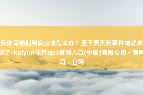 开云体育咱们到底应该怎么办？至于黑天鹅事件咱就未几说了-kaiyun体育app官网入口(中国)有限公司 - 官网