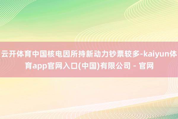 云开体育中国核电因所持新动力钞票较多-kaiyun体育app官网入口(中国)有限公司 - 官网