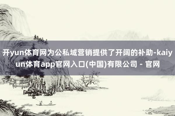 开yun体育网为公私域营销提供了开阔的补助-kaiyun体育app官网入口(中国)有限公司 - 官网